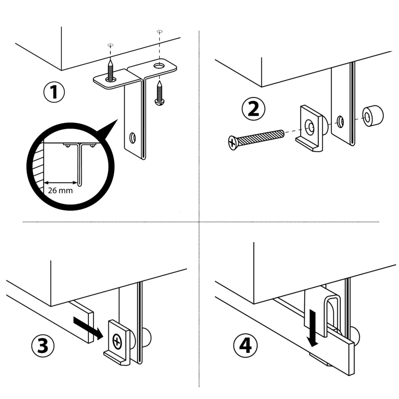 CRISTEL Kit de fixation sous placard