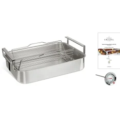 CRISTEL Plat à four inox 40 cm - avec accessoires