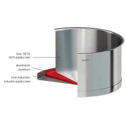 CRISTEL Set de 4 casseroles inox + 2 poignées amovibles Zénith