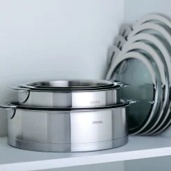 CRISTEL Set de 4 casseroles inox + 2 poignées amovibles Zénith