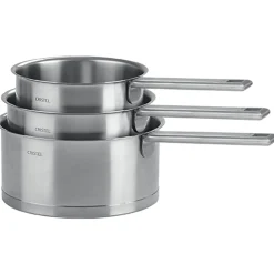 CRISTEL Set de 3 casseroles inox brossé