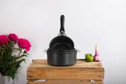 CRISTEL Série de 3 casseroles Cookway + 1 poignée amovible